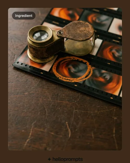 Video for HelloPrompts: "Why film texture makes AI look real". Before after wipe, 6.0 s, dark palette.