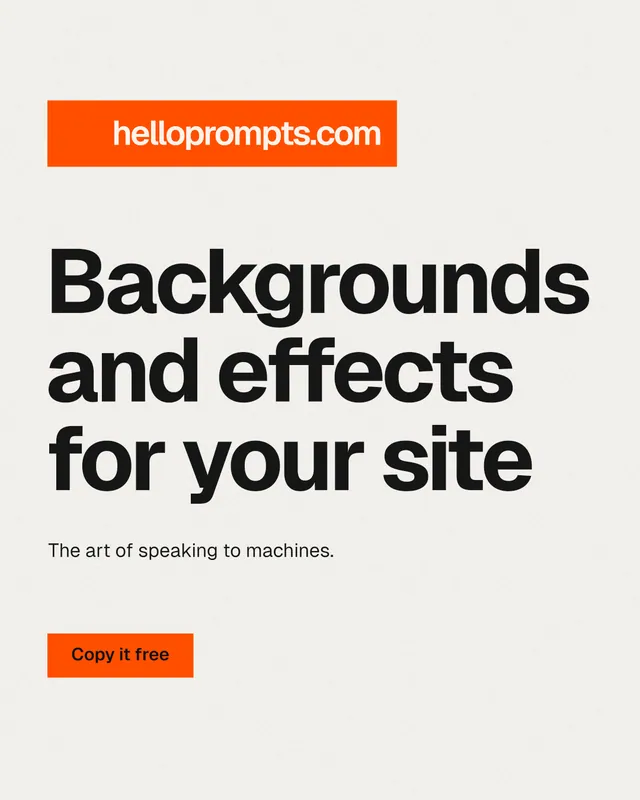 Instagram portrait post for HelloPrompts: "Backgrounds and effects for your site". Swiss style, announce layout, light palette in white, brown.