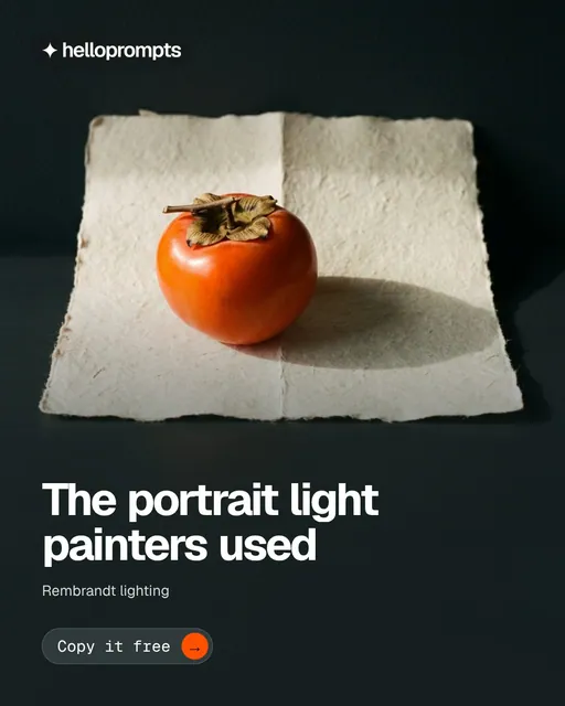 Video for HelloPrompts: "The portrait light painters used". Doc motion loop, 8.0 s, dark palette.