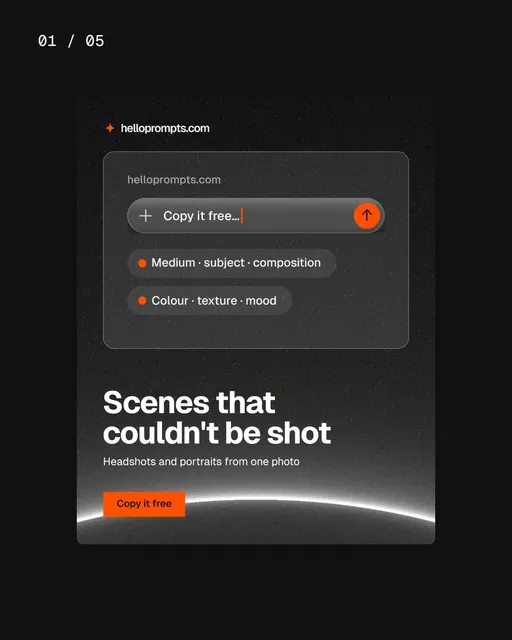 Video for HelloPrompts. Ad flipbook, 7.5 s, dark palette.
