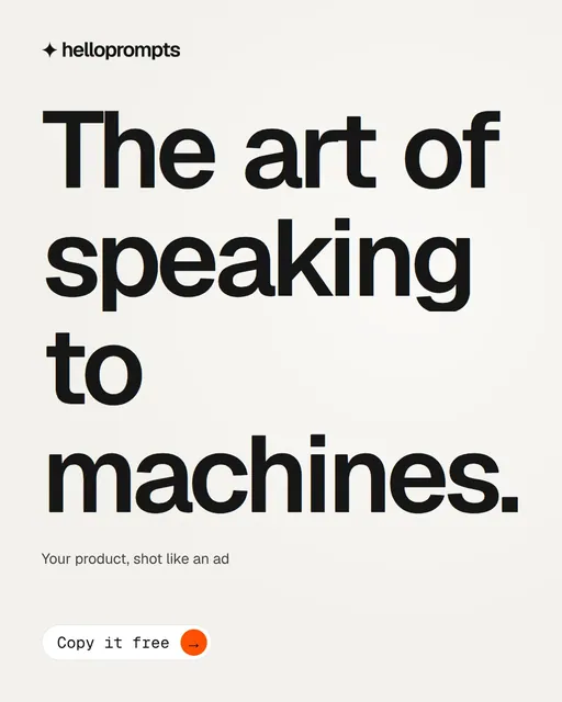 Video for HelloPrompts: "The art of speaking to machines.". Doc motion loop, 7.0 s, light palette.