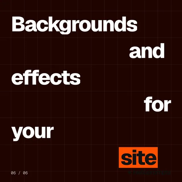 Video for HelloPrompts: "Backgrounds and effects for your site". Kinetic type grid, 6.0 s, dark palette.