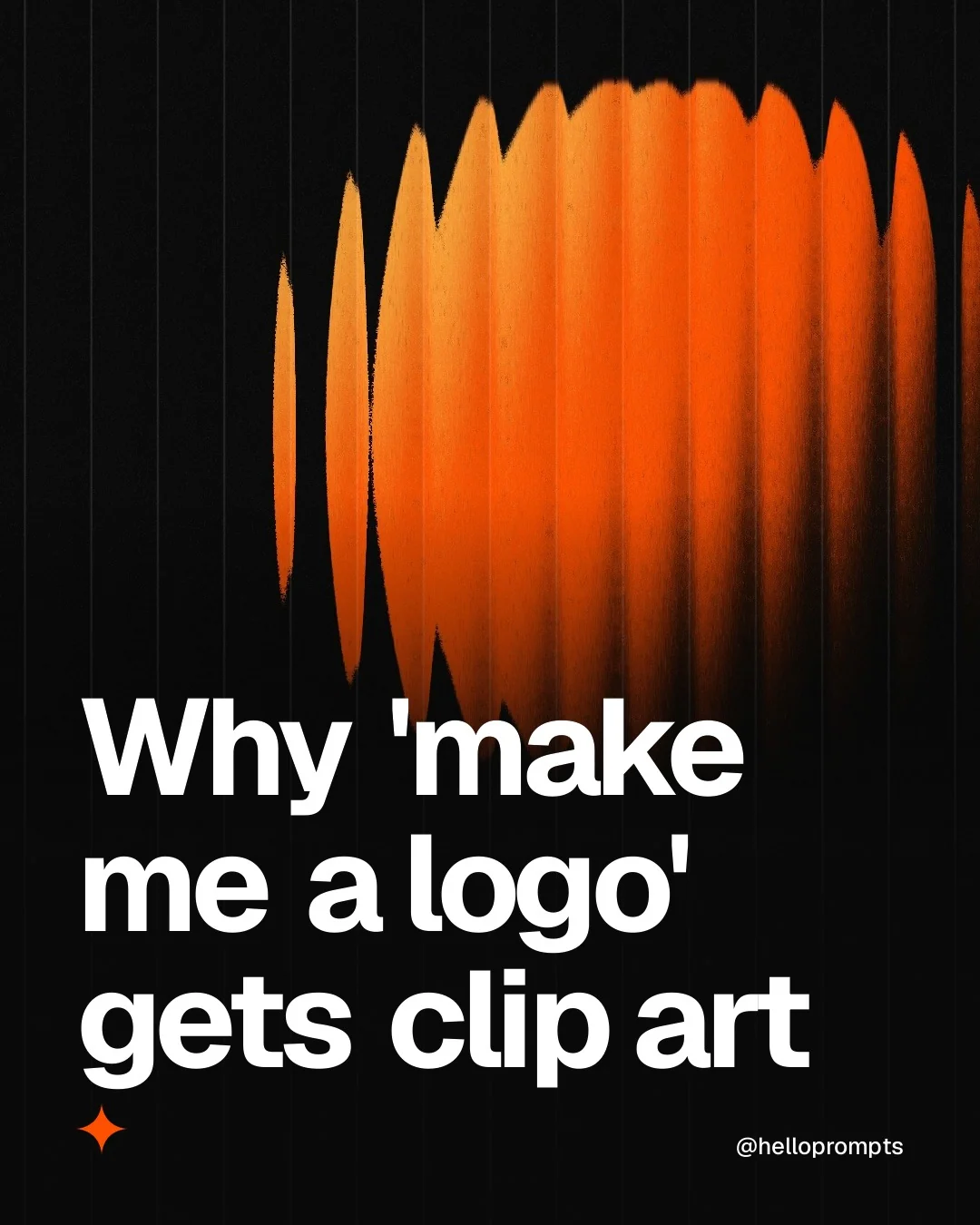 Video for HelloPrompts: "Why 'make me a logo' gets clip art". Shader loop, 6.0 s, dark palette.