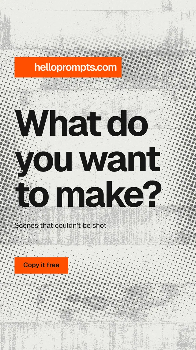 Instagram story for HelloPrompts: "What do you want to make?" Swiss style, announce layout, light palette in grey, white.