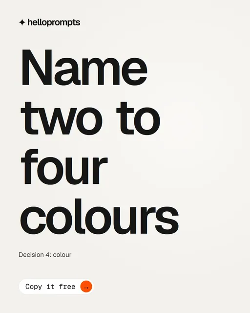 Video for HelloPrompts: "Name two to four colours". Doc motion loop, 6.0 s, light palette.
