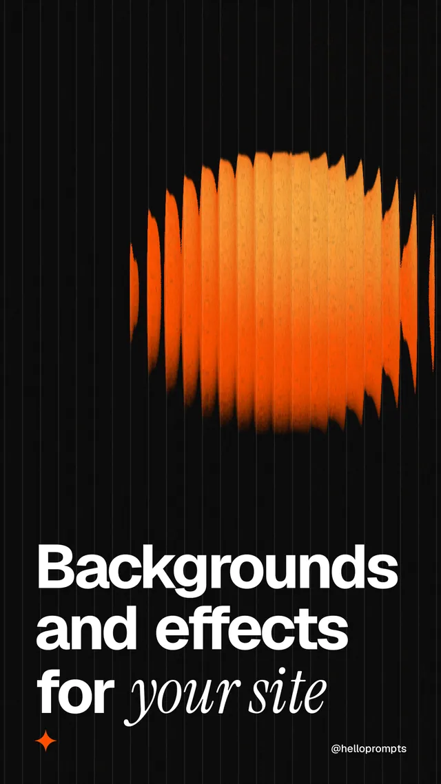 Instagram story for HelloPrompts: "Backgrounds and effects for your site". Auto 9x16 style, technique:shader field layout, dark palette in black, brown.