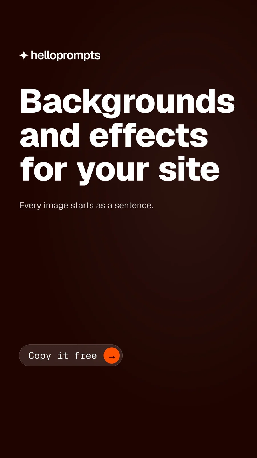 Video for HelloPrompts: "Backgrounds and effects for your site". Doc motion loop, 6.0 s, dark palette.