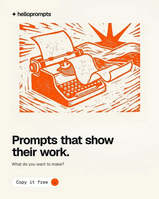 Video for HelloPrompts: "Prompts that show their work.". Doc motion loop, 6.0 s, light palette.