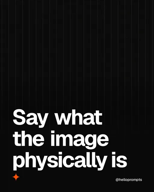 Video for HelloPrompts: "Say what the image physically is". Shader loop, 6.0 s, dark palette.