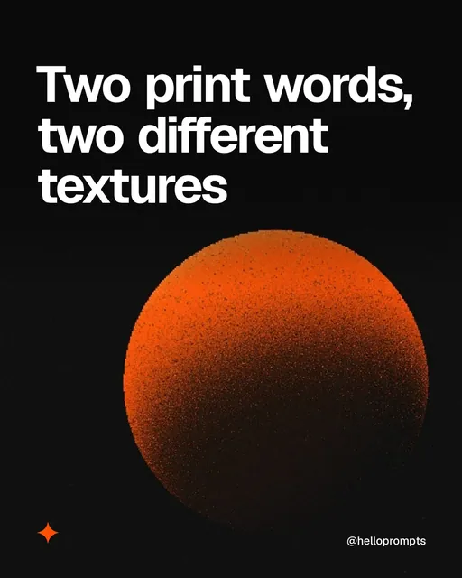 Video for HelloPrompts: "Two print words, two different textures". Shader loop, 6.0 s, dark palette.