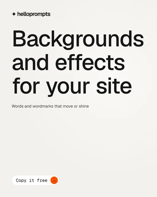 Video for HelloPrompts: "Backgrounds and effects for your site". Doc motion loop, 6.0 s, light palette.