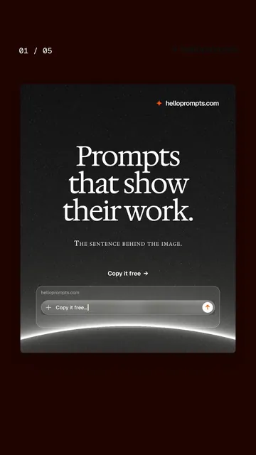 Video for HelloPrompts. Ad flipbook, 7.5 s, dark palette.