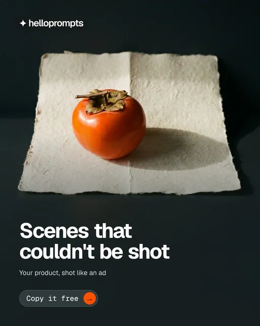 Video for HelloPrompts: "Scenes that couldn't be shot". Doc motion loop, 8.0 s, dark palette.