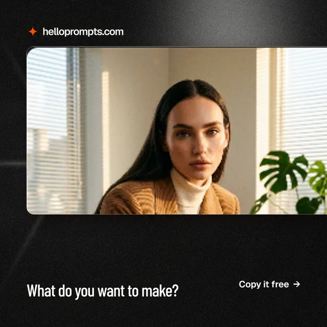 Instagram post for HelloPrompts: "What do you want to make?" Dark deco style, image led layout, dark palette in black, grey, yellow.