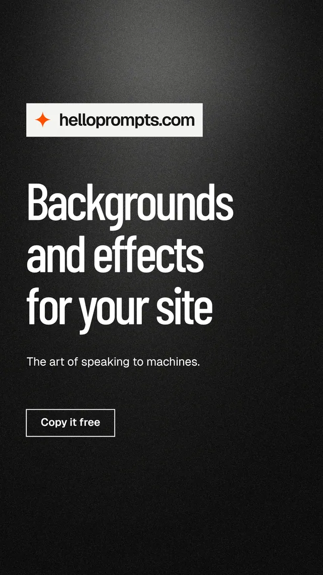 Instagram story for HelloPrompts: "Backgrounds and effects for your site". Dark deco style, announce layout, dark palette in black, grey.