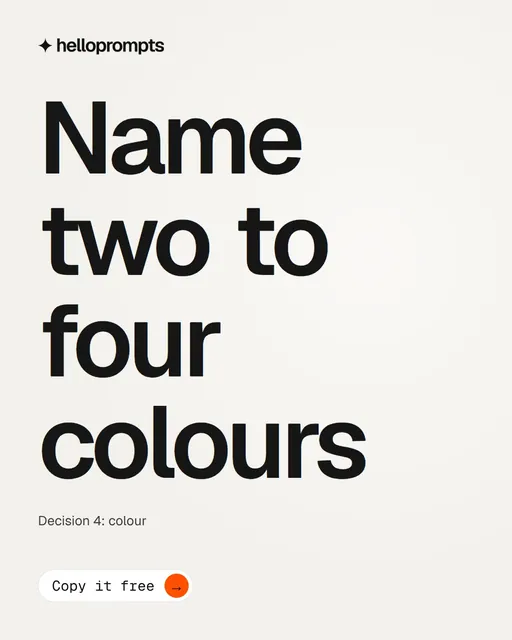 Video for HelloPrompts: "Name two to four colours". Doc motion loop, 7.0 s, light palette.