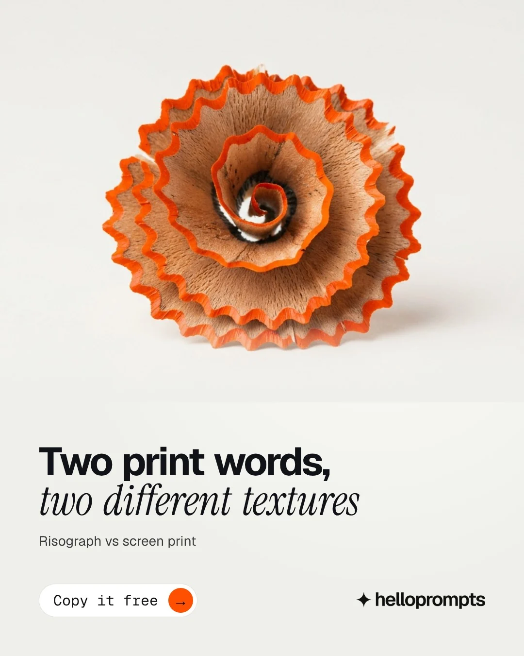 Video for HelloPrompts: "Two print words, two different textures". Doc motion loop, 8.0 s, light palette.