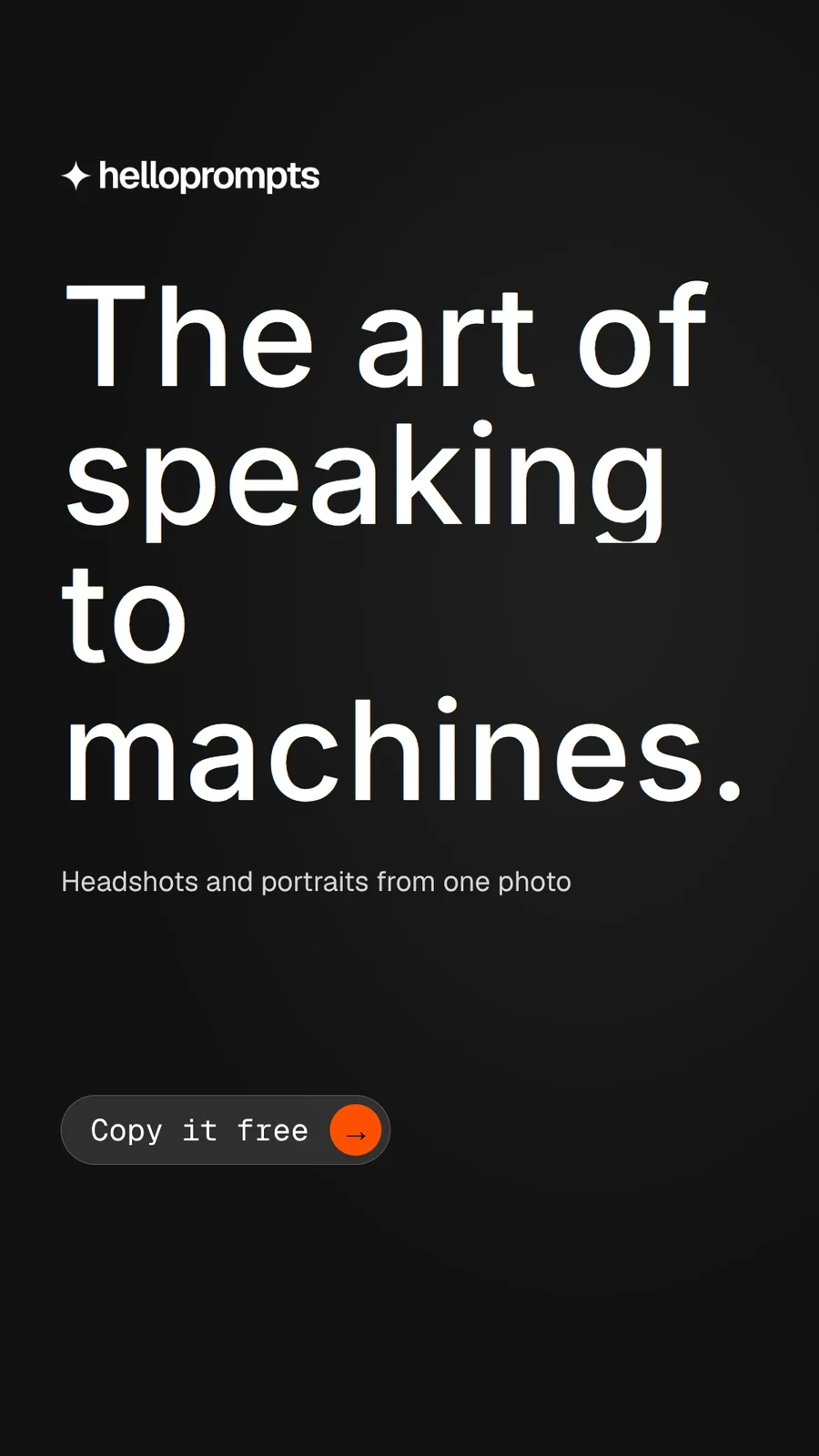 Video for HelloPrompts: "The art of speaking to machines.". Doc motion loop, 8.0 s, dark palette.