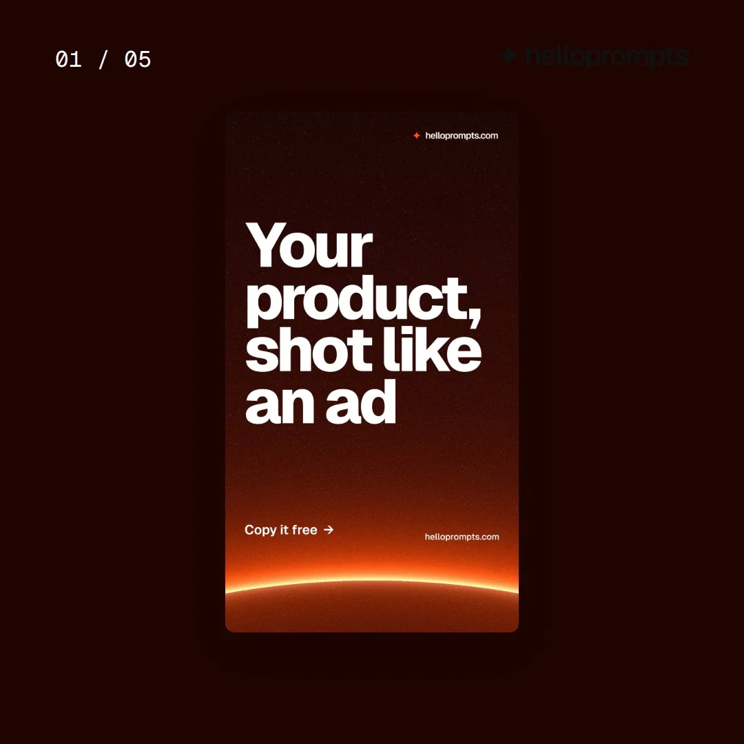 Video for HelloPrompts. Ad flipbook, 7.5 s, dark palette.