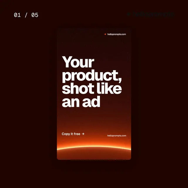 Video for HelloPrompts. Ad flipbook, 7.5 s, dark palette.