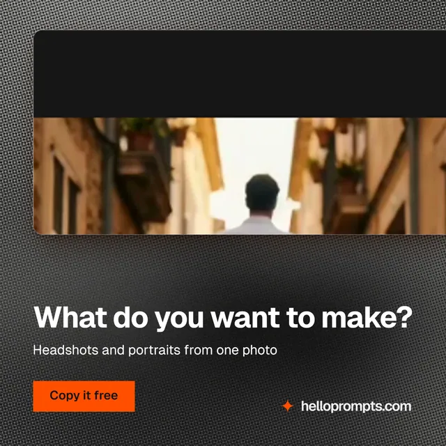 Instagram post for HelloPrompts: "What do you want to make?" Swiss style, bottom layout, dark palette in orange, black, grey.