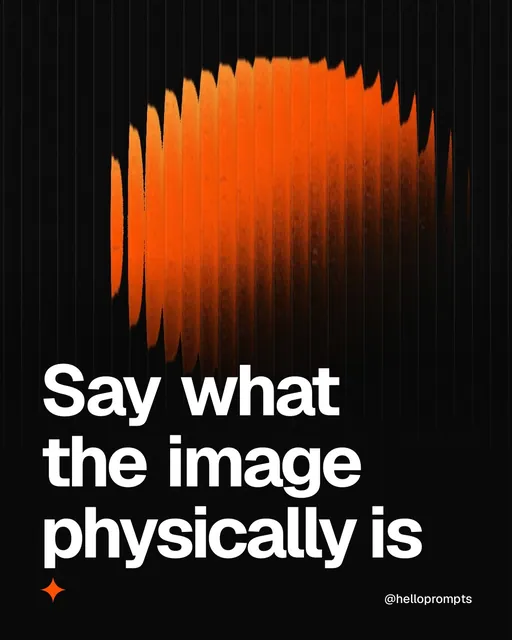 Video for HelloPrompts: "Say what the image physically is". Shader loop, 6.0 s, dark palette.