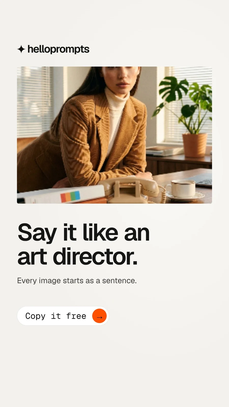 Video for HelloPrompts: "Say it like an art director.". Doc motion loop, 8.0 s, light palette.
