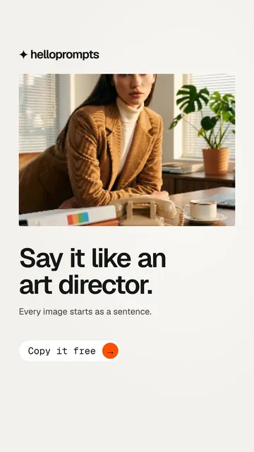 Video for HelloPrompts: "Say it like an art director.". Doc motion loop, 8.0 s, light palette.