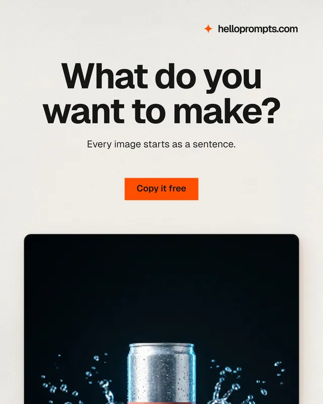Instagram portrait post for HelloPrompts: "What do you want to make?" Swiss style, centred layout, light palette in black, white, grey.