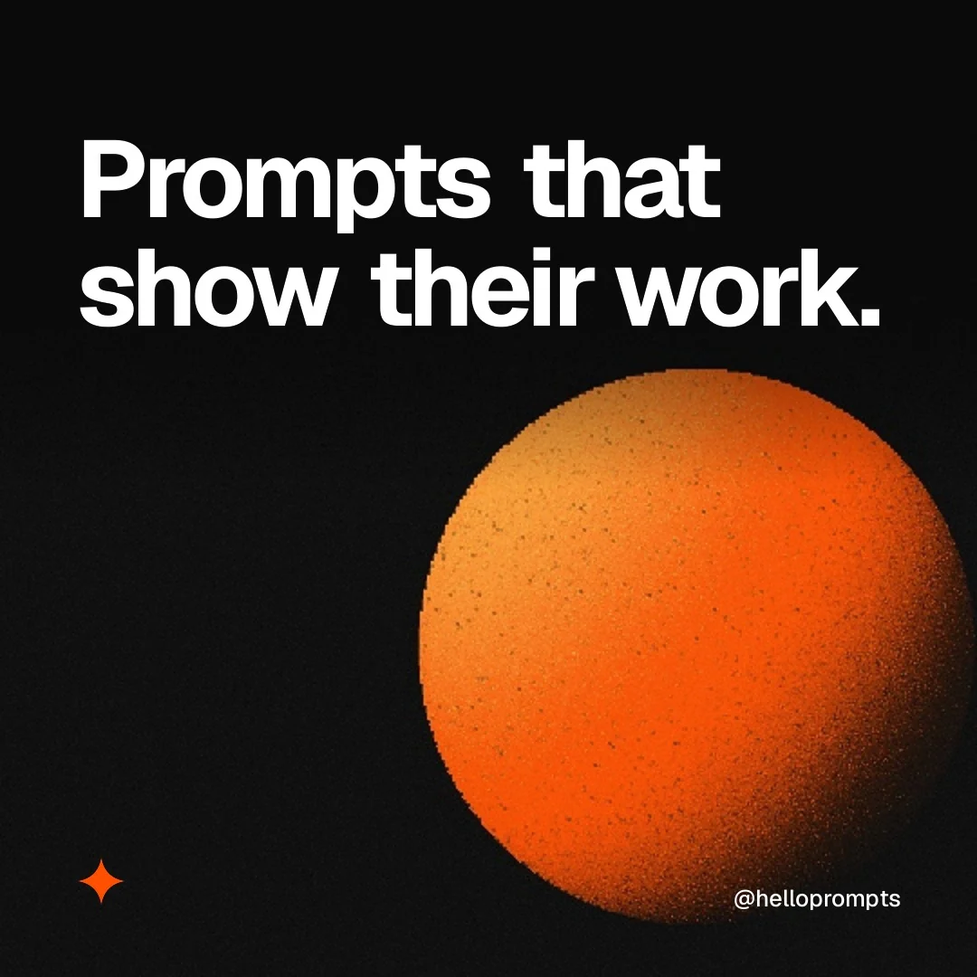 Video for HelloPrompts: "Prompts that show their work.". Shader loop, 6.0 s, dark palette.