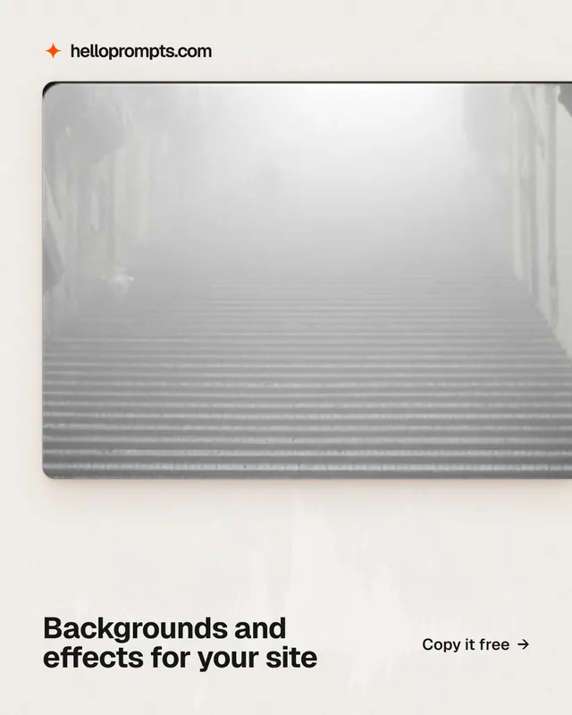 Instagram portrait post for HelloPrompts: "Backgrounds and effects for your site". Swiss style, image led layout, light palette in yellow, grey, white.