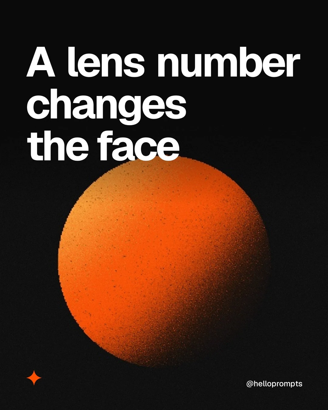 Video for HelloPrompts: "A lens number changes the face". Shader loop, 6.0 s, dark palette.