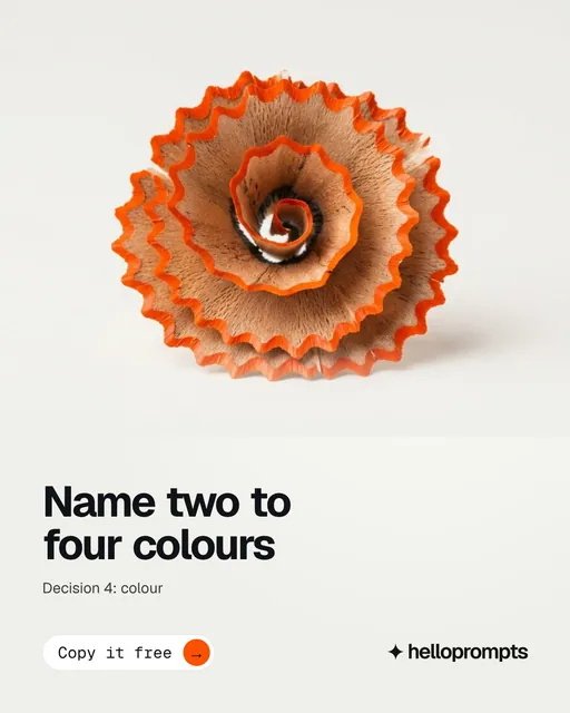 Video for HelloPrompts: "Name two to four colours". Doc motion loop, 6.0 s, light palette.