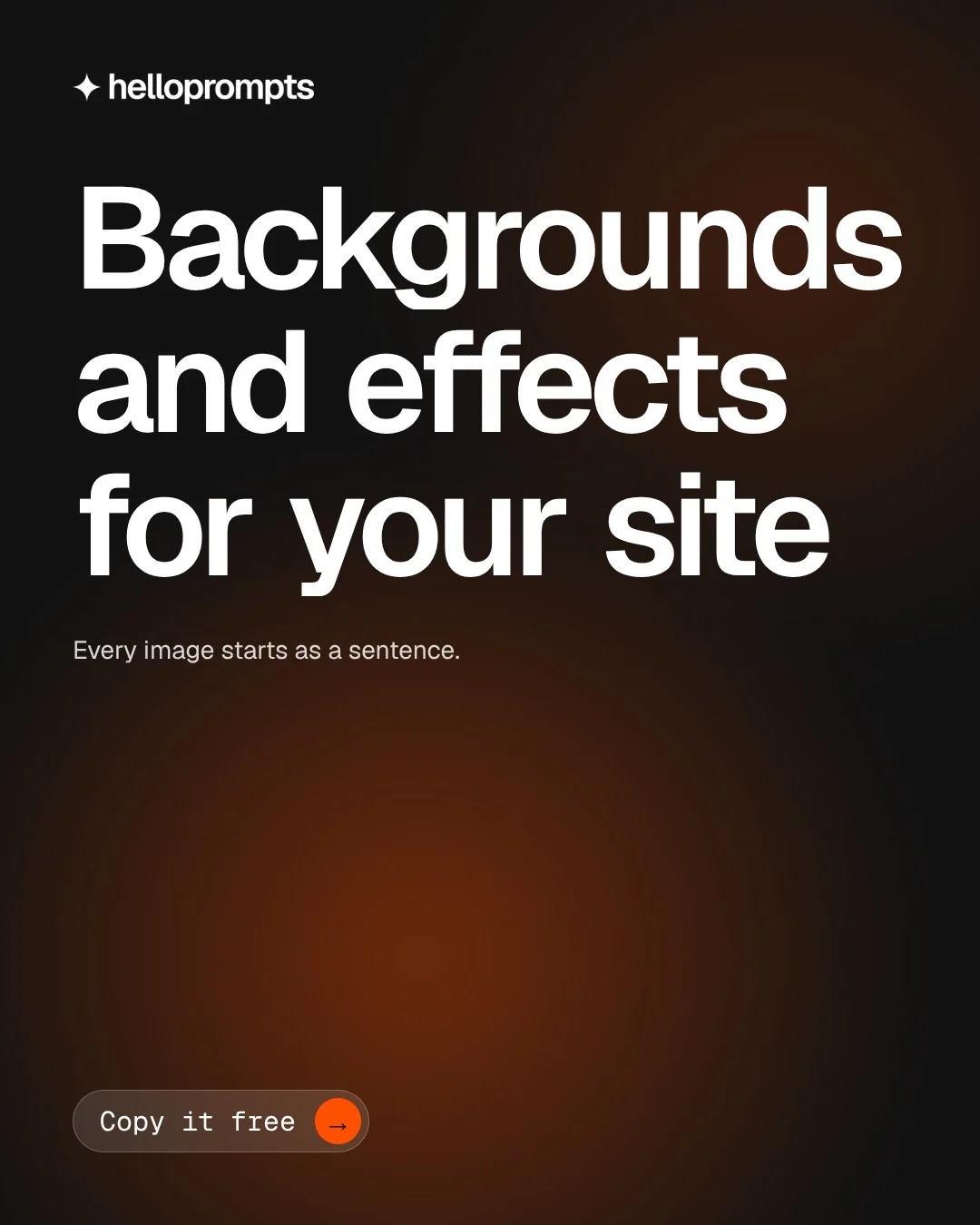 Video for HelloPrompts: "Backgrounds and effects for your site". Doc motion loop, 7.0 s, dark palette.