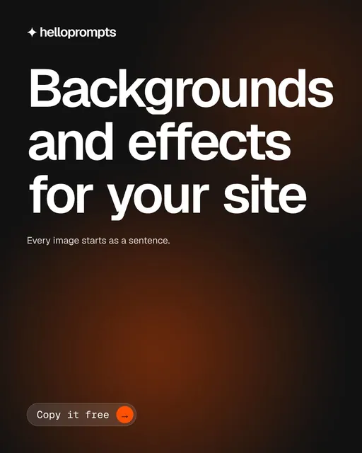 Video for HelloPrompts: "Backgrounds and effects for your site". Doc motion loop, 7.0 s, dark palette.