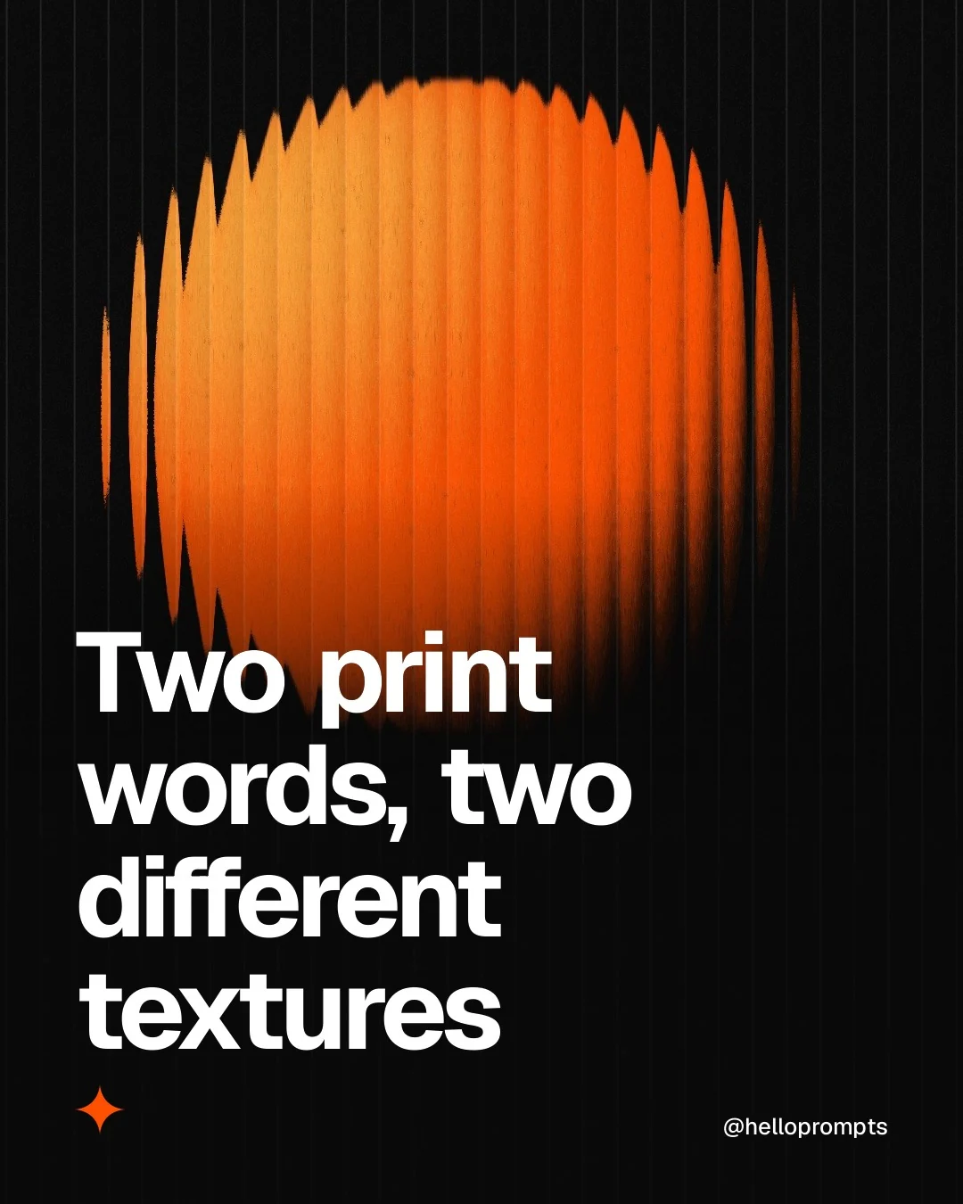 Video for HelloPrompts: "Two print words, two different textures". Shader loop, 6.0 s, dark palette.