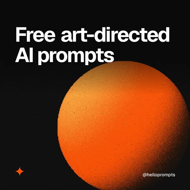 Video for HelloPrompts: "Free art-directed AI prompts". Shader loop, 6.0 s, dark palette.