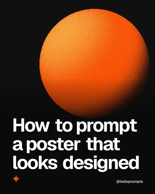 Video for HelloPrompts: "How to prompt a poster that looks designed". Shader loop, 6.0 s, dark palette.