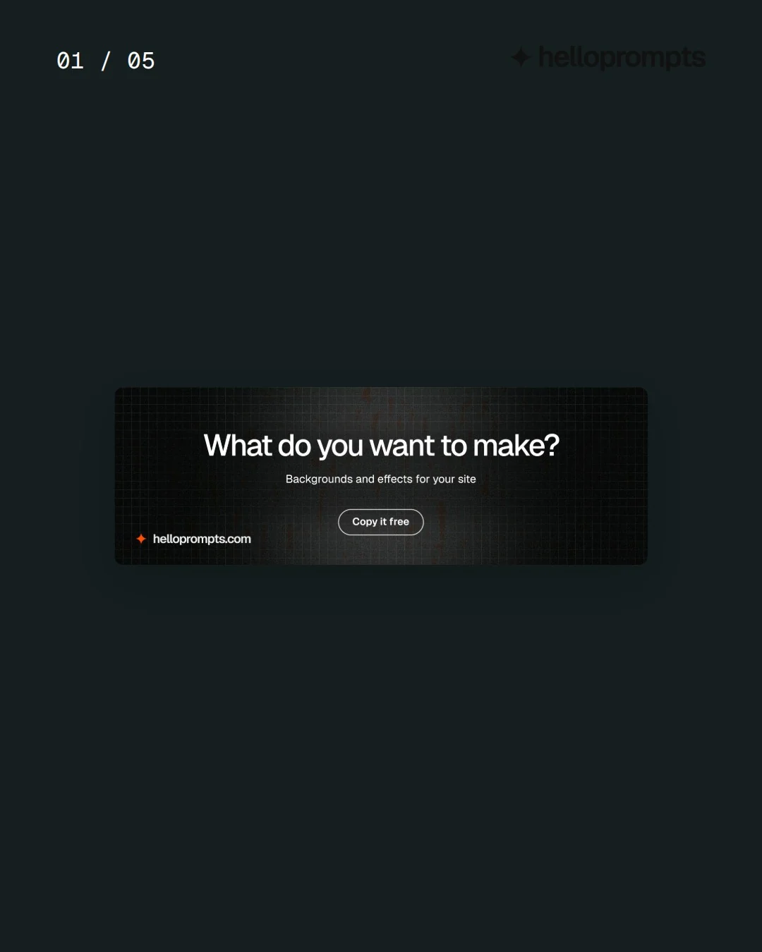 Video for HelloPrompts. Ad flipbook, 7.5 s, dark palette.