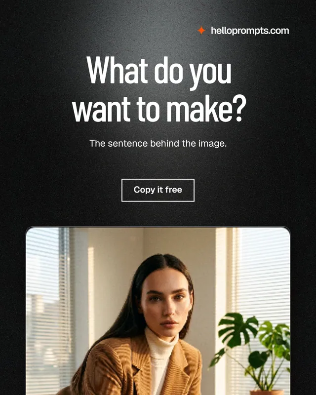 Instagram portrait post for HelloPrompts: "What do you want to make?" Dark deco style, centred layout, dark palette in yellow, black, grey.
