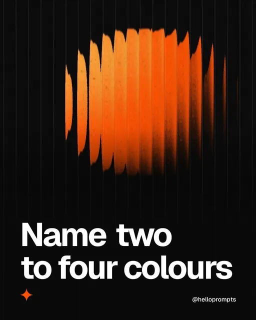 Video for HelloPrompts: "Name two to four colours". Shader loop, 6.0 s, dark palette.