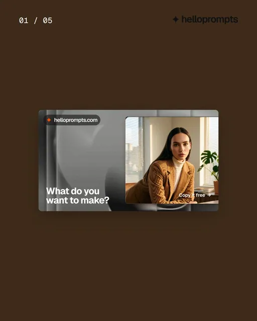 Video for HelloPrompts. Ad flipbook, 7.5 s, dark palette.