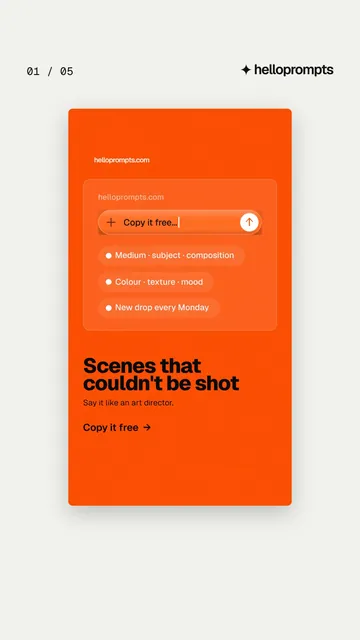 Video for HelloPrompts. Ad flipbook, 7.5 s, light palette.