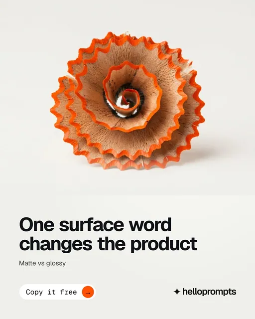 Video for HelloPrompts: "One surface word changes the product". Doc motion loop, 8.0 s, light palette.