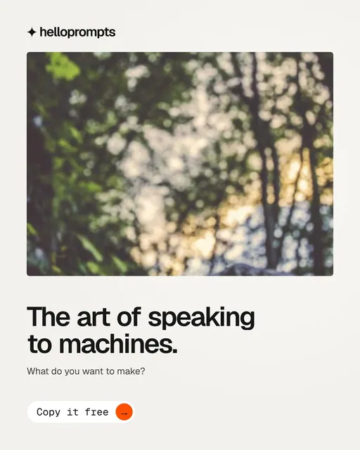 Video for HelloPrompts: "The art of speaking to machines.". Doc motion loop, 8.0 s, light palette.