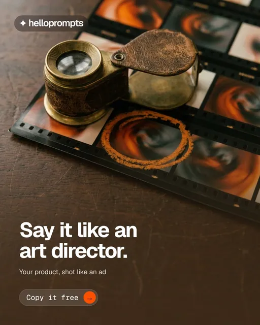 Video for HelloPrompts: "Say it like an art director.". Doc motion loop, 8.0 s, dark palette.