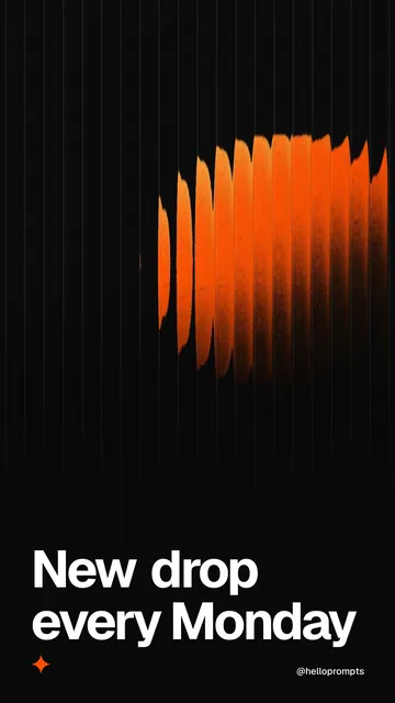 Video for HelloPrompts: "New drop every Monday". Shader loop, 6.0 s, dark palette.