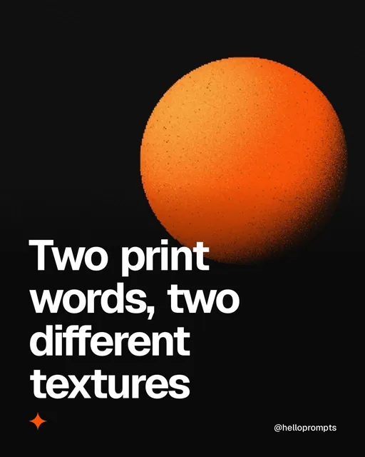 Video for HelloPrompts: "Two print words, two different textures". Shader loop, 6.0 s, dark palette.