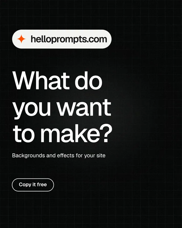 Instagram portrait post for HelloPrompts: "What do you want to make?" Phosphor atlas style, announce layout, dark palette in black, grey.