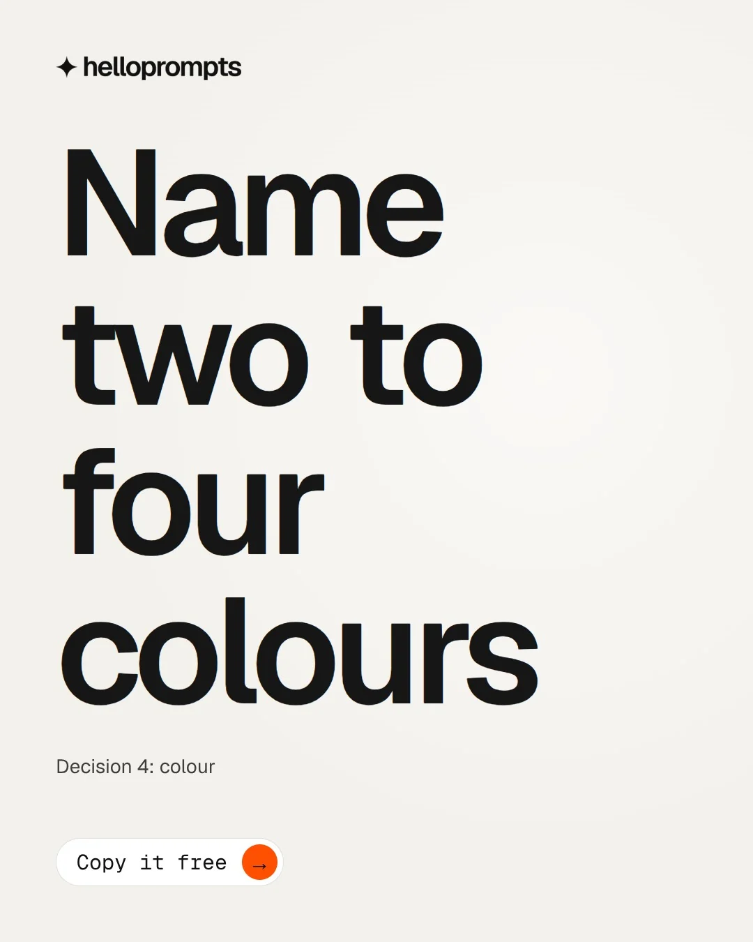 Video for HelloPrompts: "Name two to four colours". Doc motion loop, 6.0 s, light palette.
